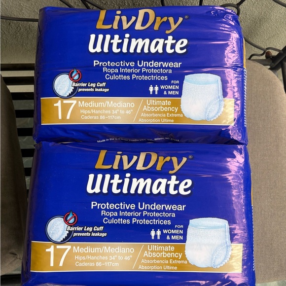 34 ct LivDry Ultimate Adult Incontinence Underwear Leak Protection Medium - Picture 1 of 1